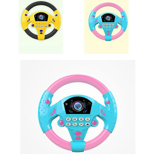 Bærbar Ratt Copilot Leke Simulert Kjørekontroll [YJD] Pink blue