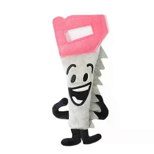 HaKeLai Ny BFDI Battle For Dream Island Plyschleksak Gosedjur Mjukt Djur X Siffror Blintz Block Markör Penna Häftapparat Pommes Frites Gåvor[YJD] Saw 25cm