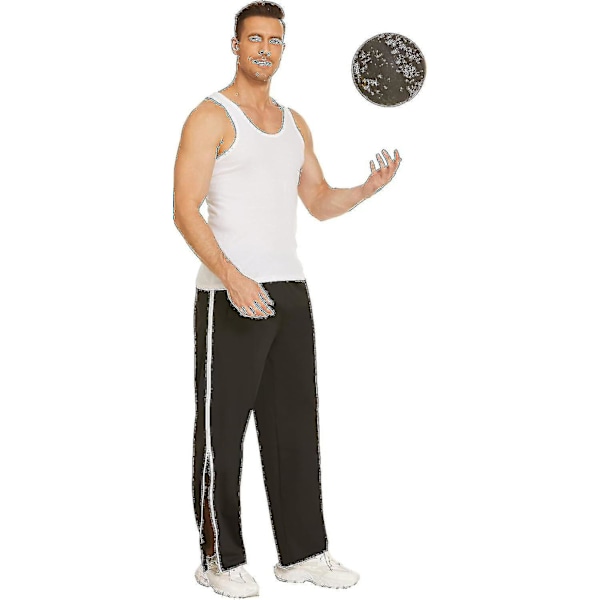 \"Träningsbyxor för män med fullängdsdragkedja, joggingbyxor, tear-off byxor, fritidsbyxor, lösa, avslappnade sportkläder med ficka W[HK] XL