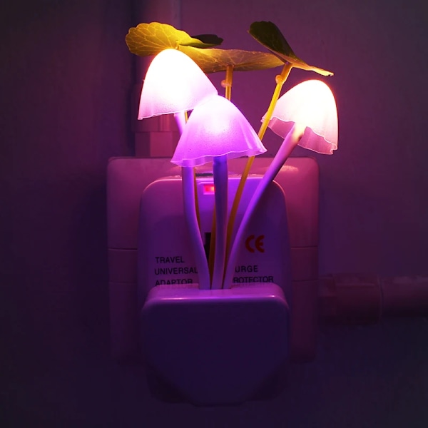 Europeisk Kontakt Sensor LED Vacker Ljussensor Romantisk abajur infantil Svamp Nattlampa Dreambed Belysning(YJD) EU Plug