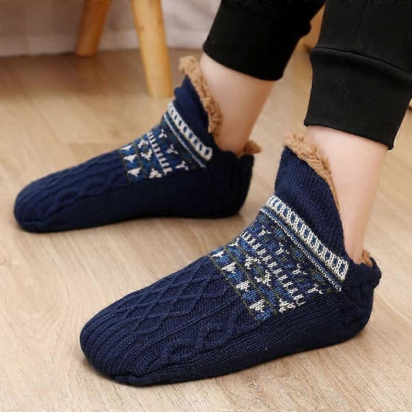 Vinter Termiska Halkfria Inomhus Hemma Tofflor Strumpor Herr Snö Golvstrumpor Stickade Dam Plus Fleece Matta Strumpor Sovstrumpor[YJD] 43-45 28cm