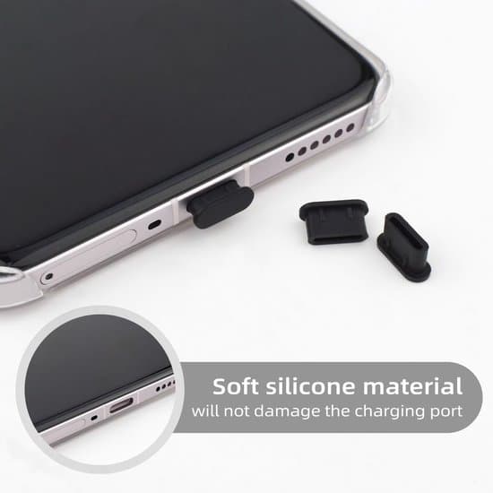 USB C Dammskydd för 50 stycken Typ C-enheter Svart[YJD]