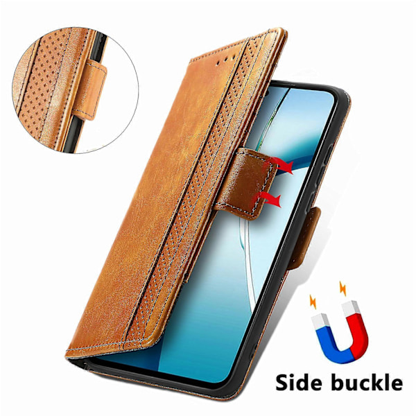 För Xiaomi Redmi Note 14 5G Fodral Ställ Plånbok Splitsad PU Läder Omslag[HK] Light Brown