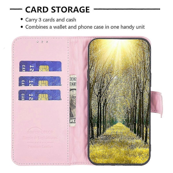Til Samsung Galaxy A05s 4g Etui Præget Tegnebog Stativ Læder Telefon Cover[HK] Pink