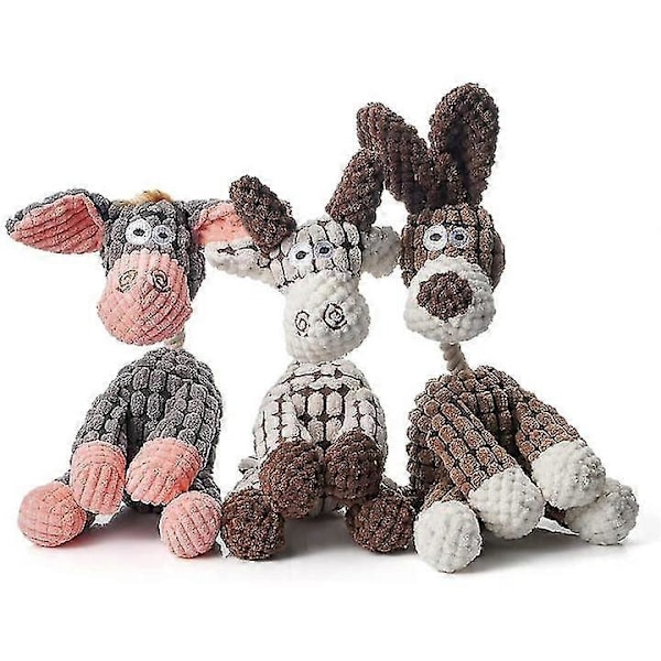 Oförstörbar Robust Åsna, Pipande Hundleksaker För Aggressiva Tuggare[HK] 3Pcs