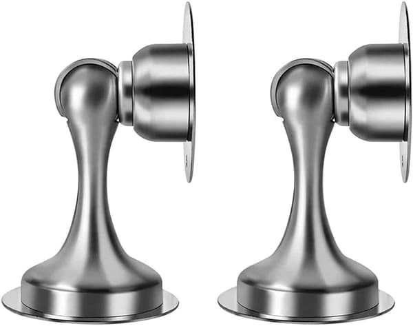Dørstopper i rustfrit stål, robust børstet satin stål magnetisk dørstopper (2 stk.)[YJD]
