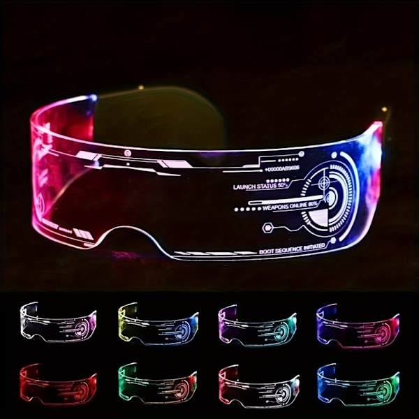 1 kpl Futuristiset LED-valaistut Lasit - Väriä Vaihtavat, Häikäisevä Muoti, Cyberpunk Baari Disco Tyyli - Satunnaisesti Jakautunut Storm Lion Silmäsuunnittelu (YJD) Seven Color Dimming