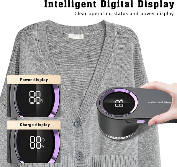 Bærbar elektrisk hårfjerner 6-bladet Tyger plejesæt med digitalt display[YJD] white