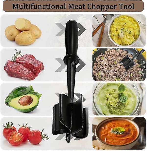 Köttkvarn, Hamburgerhackare, Professionell Värmebeständig Nylon, Kött- och Potatispress för Nötfärs och Kalkon - Non-stick [YJD]