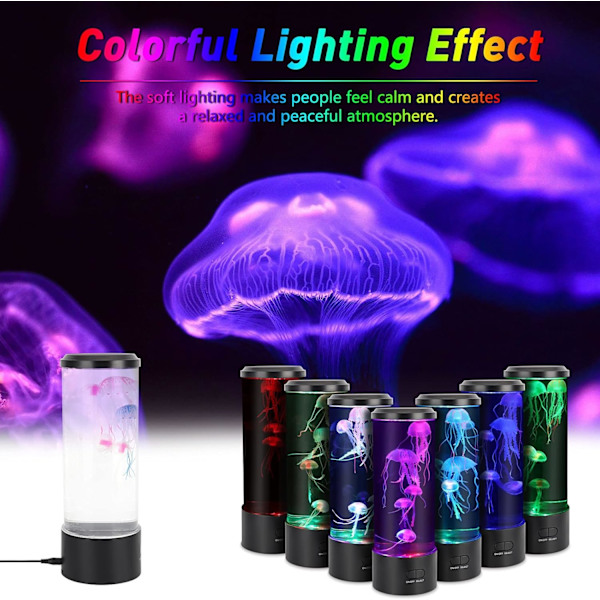 Meduusalampa, Meduusa Lava Lamppu Akvaario Meduusalampa LED-valo 7 Väriä USB:llä Lasten Makuuhuoneen Joululahjaksi Syntymäpäivälahjaksi_v (YJD)