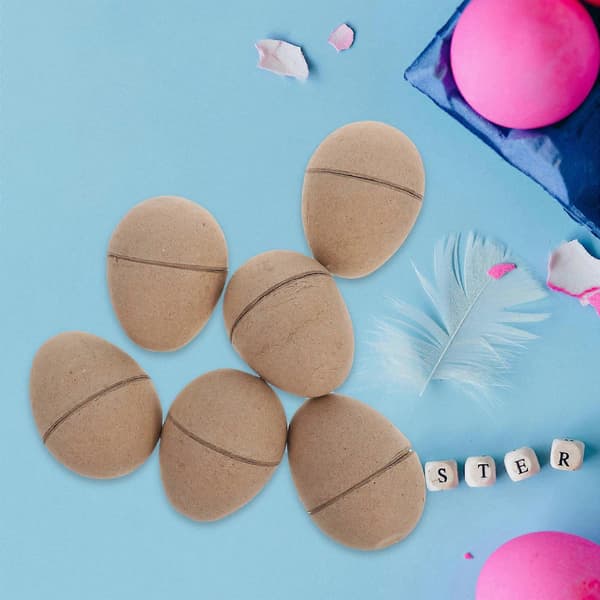 Påskägg i brunt papper för dekoration 18 st DIY-pyssel omålade pappersägg [YJD]