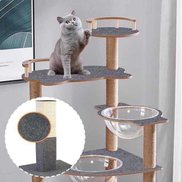 Selvklæbende vægmonteret kradsemåtte til katte 200 cm x 40 cm: kradsemåtte til katte - Til beskyttelse af tæpper og sofaer (YJD)