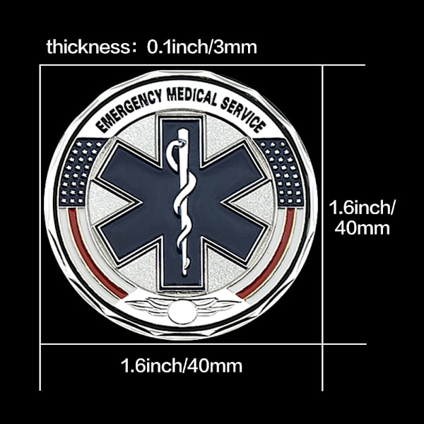 Emergency Medical Service Challenge Coin US EMS Metall Minne Medalje Samling Gave (YJD) 2pc-set