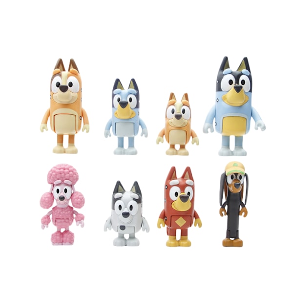 Bluey - Niveloidut Teatterilelut, Heeler, Perhe, 8 osaa Tyyli 1 Style 1