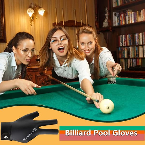 Tre-fingrede poolhandsker billard, skridsikre åndbare poolhandsker til kvinder - lette, bløde, praktiske sportstilbehør til billardelskere[YJD] black right hand