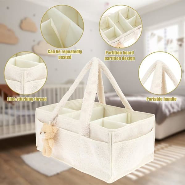 Bleiekurv for nyfødte - 1 stk, 38x25,4x, elegant - Egnet for babyshower, nødvendigheter. (YJD)