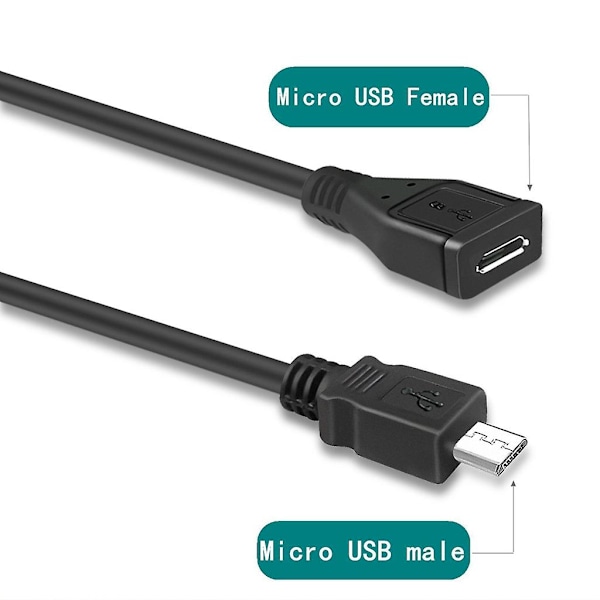 Micro USB Hane till Hona Kabel Full Pin Ansluten Micro USB Förlängningssladd Förlängningsladdningssladd Endast Laddning[HK] 30cm