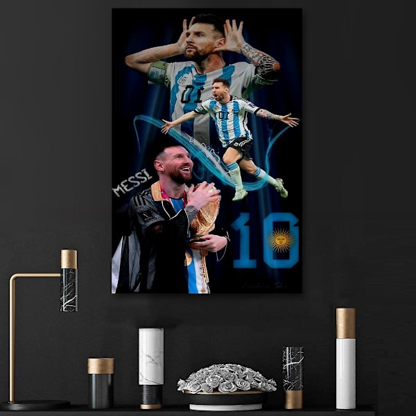 Lionel Messi fotbollsstjärna_115 Poster Heminredning Present Affischer Väggkonst Presenter Sovrum Kontor Vardagsrum Perfekt för alla rum Canvas Prydnad (YJD) No Frame 50x70cm