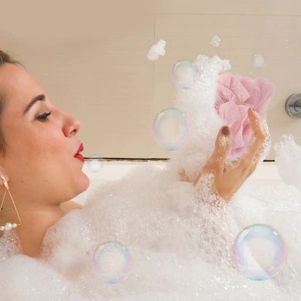 Blød badebold til kropsskrubning, 3 stk. lyserød til badet [YJD]