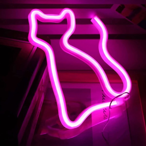 LED Neonkyltti Taide Koristeelliset Lamput Pöytäkoriste Neonlamppu Jalustalla Lapsille Pojille ja Tytöille Makuuhuoneeseen Ainutlaatuinen Lahja Kaikkiin Tilaisuuksiin (Lämmin Valk[YJD]