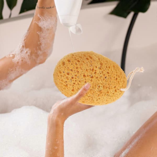 Orange badsvamp kroppsskrubb för exfoliering 4-pack badset[YJD]