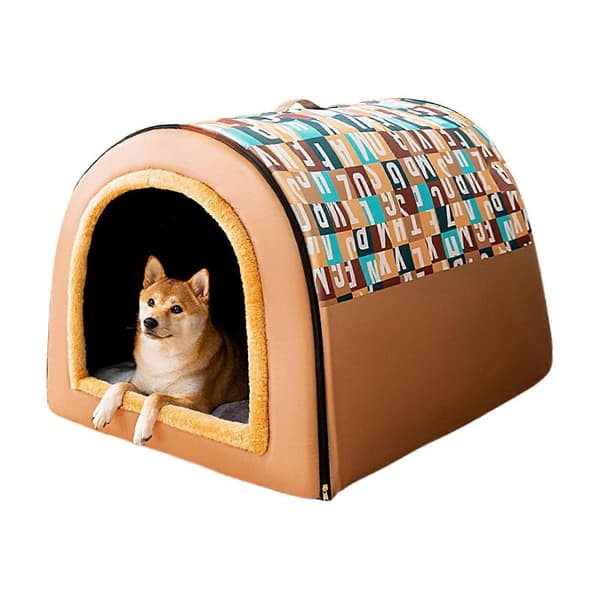 Foldbart kæledyrshus til katte og hunde, Vintervarmt udendørs ly, 45x35x35cm pladsbesparende design[YJD]