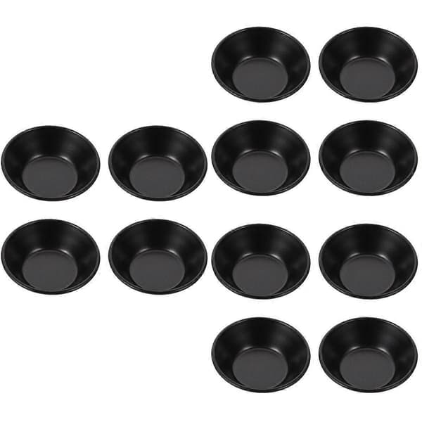 Non-stick bakformar för bakning 12 st minipajformar svarta [YJD]
