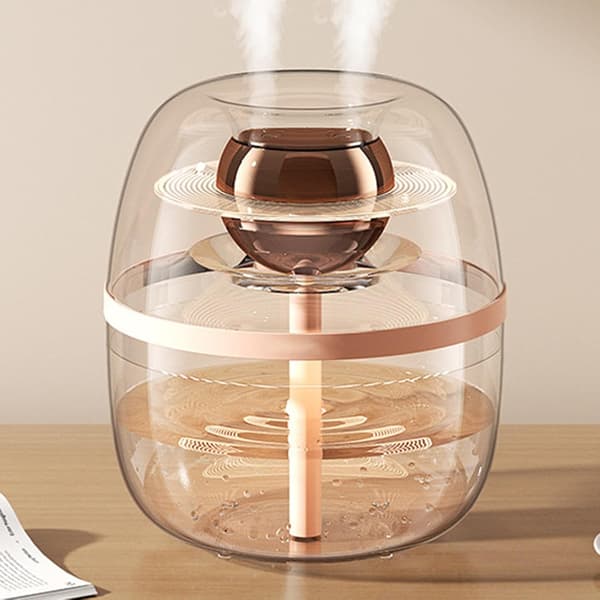 Kjølig tåkeluftfukter | Skrivebordsluftfukter diffuser | Stor kapasitet liten bordplate nattlys luftfukter for hjem soverom stue [YJD] Pink