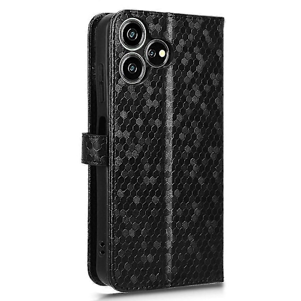 För ZTE Blade V50 Smart/Blade V50 Design 4G Läderfodral Prickmönstrat Flip Telefonfodral -[HK] Black ZTE Blade V50 Smart