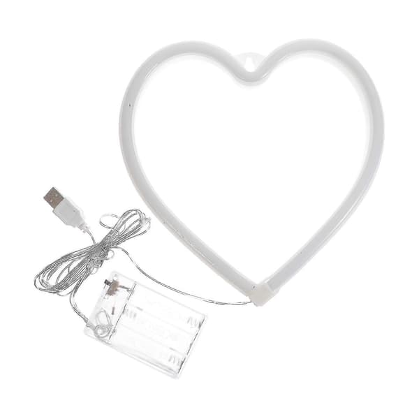 1 stk. Hjerteformet Neonlys Valentinsdag Lysindretning Farverigt LED-lys [YJD]