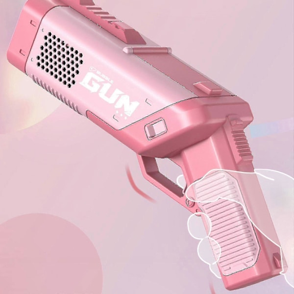 Kampanj 50% Rabatt Bubble Gun, Automatisk Bubbelmaskin Med 3 Bubbellösningar, 10-håls Bubbelblåsleksak Med Ljus och Ljud För Barn Vuxna G[HK] Pink