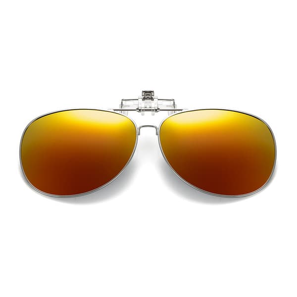 Røde polariserede aviator clip-on solbriller foldbare metal [YJD]
