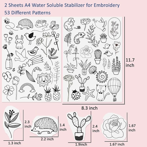 2 stygn Broderi papper Handsy Stabilizer AA [kk] A A