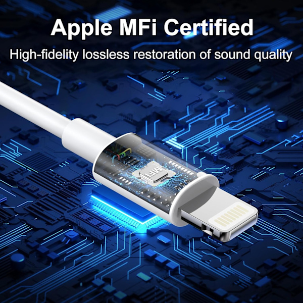 Ledningsbaserte hodetelefoner for iPhone med Lightning-kontakt [Apple MFi-sertifisert] (Innebygd mikrofon og volumkontroll)_v (YJD)
