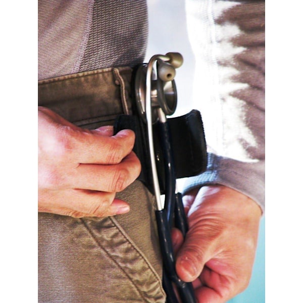 Premium Läder Handgjord Clip-on Stetoskop Höfthållare; Slipp Bära Runt Halsen, Tappa Bort eller Förlägga Den[HK]