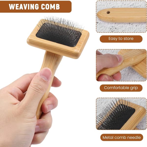 Weaving Comb Macrame Slicker Brush Cotton Rope Open Knots Knitting Comb Accessories DIY Braided