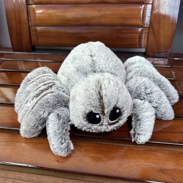 Simulering Spindel Plyschleksak Spindeldocka Present till Jul (Grå) W-116 White Spider