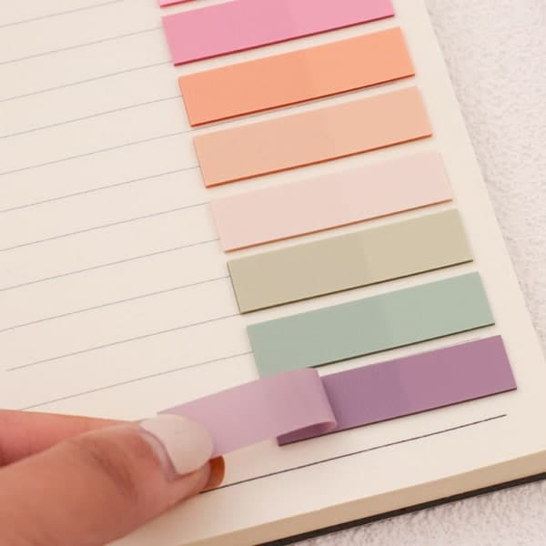 Morandi självhäftande flaggor 1600, 80 färger, skrivbara, transparenta [YJD]