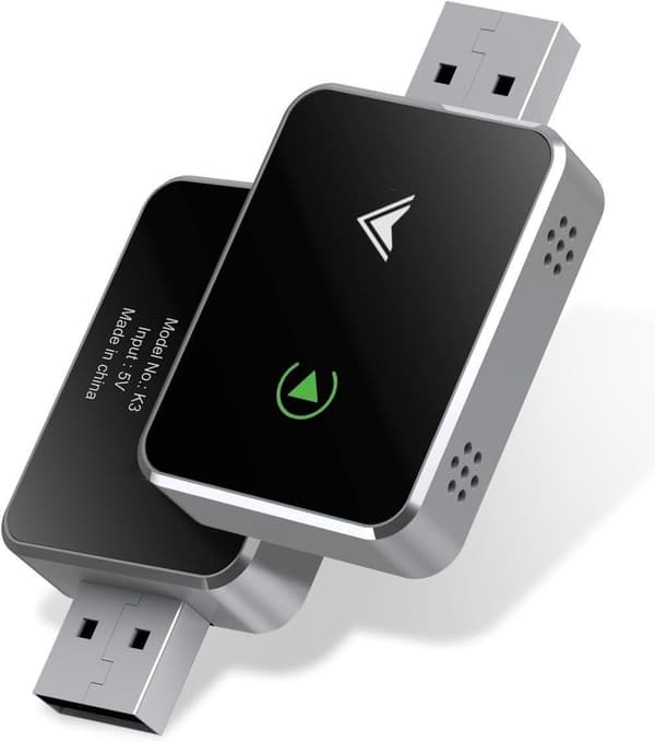 Trådlös CarPlay-adapter - Extremt låg latens, Plug and Play[YJD] silver black