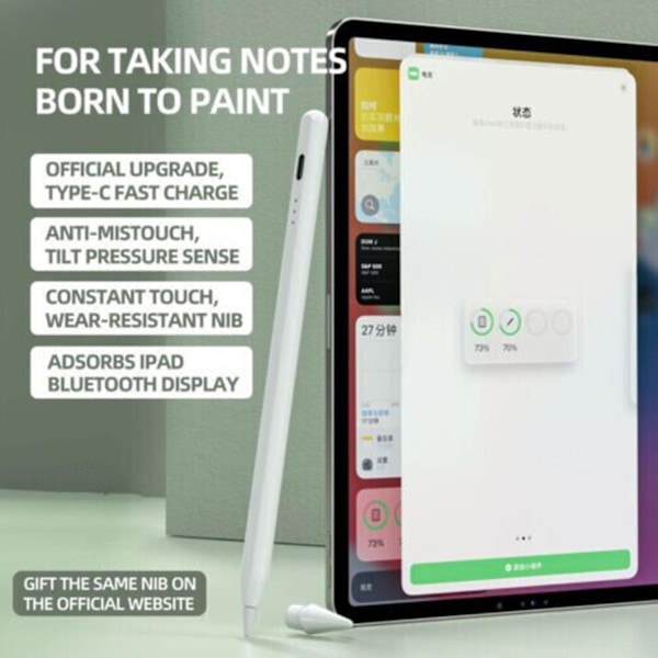 Apple Pencil 2. generation Stylus Pen til iPad/iPad mini/Air/Pro - Fire Lys