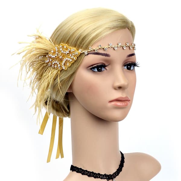 Flapper-hiusasuste Vintage Art Deco -höyhenpäähine