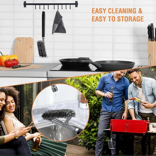 Weber Borstset 2-pack med skrapa rostfritt stål