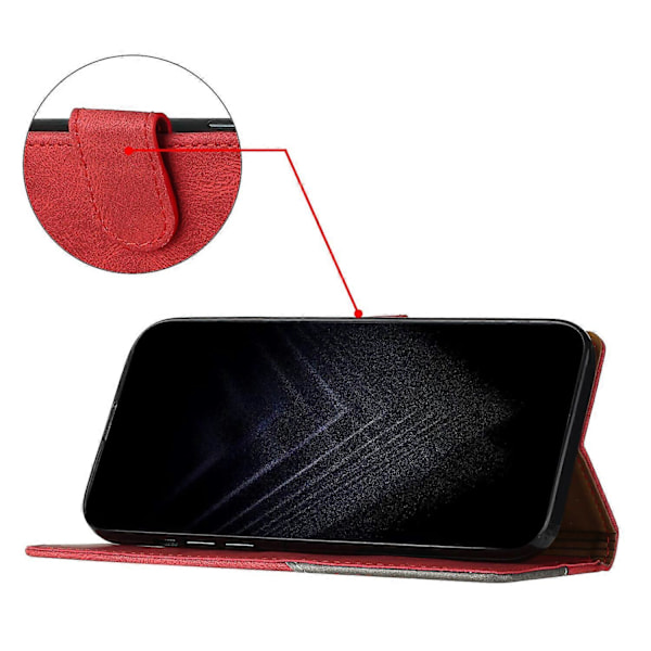 Kompatibel med Samsung Galaxy S21 Plus 5G Plånboksfodral PU Läder Kortfodral med Praktisk Ställfunktion[HK] Red