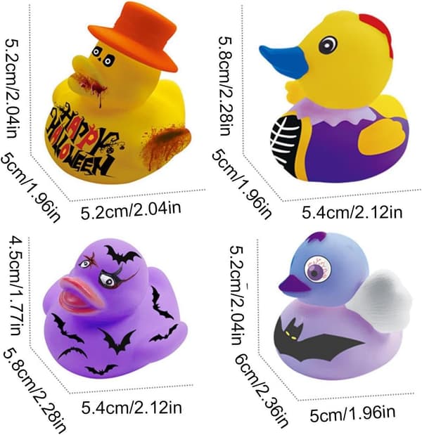 Sød mini Halloween-ælling lavet af PVC, badelegetøj, festgave, ælling med fløjte (JYD)