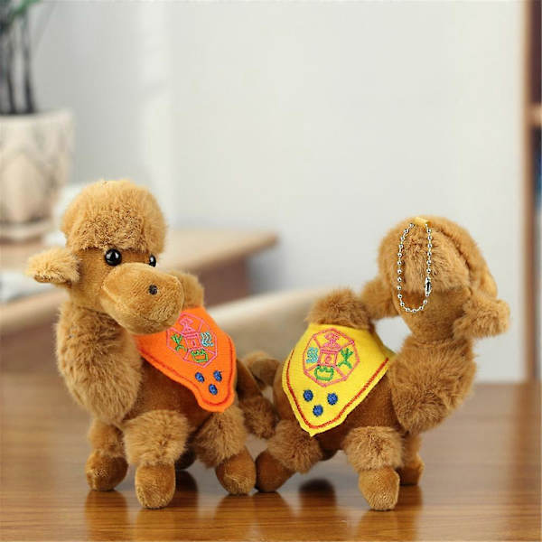 Søt ørkenkamel bamse Dunhuang kamel dukke barnedukke turistsuvenir naturskjønn sted kamel_v (YJD) yellow 1 pcs