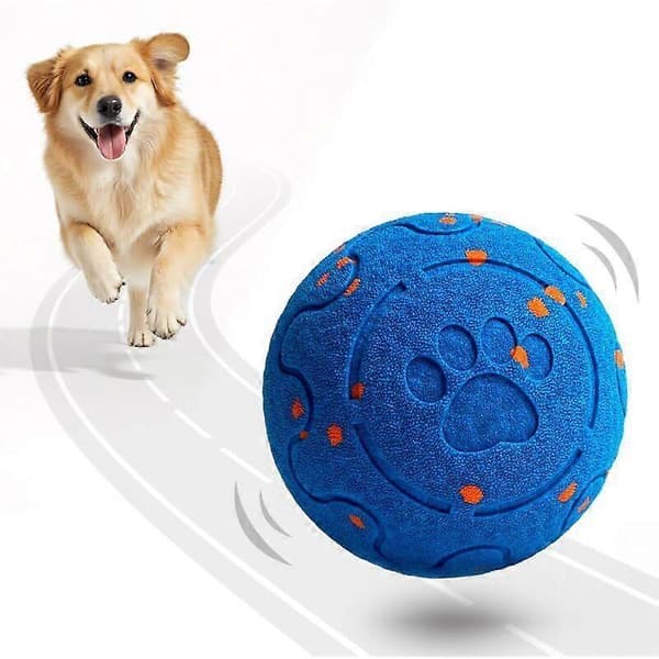 Interaktiv blå hundleksaksboll, 8,2 x 8,2 x 8,2 cm, 1 st, smart TPU-leksak, roterande och studsande, vattentät[YJD]