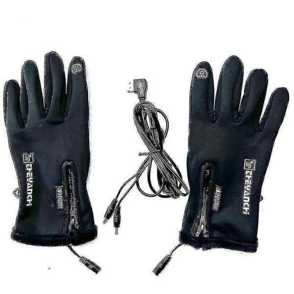 USB Elektriske Opvarmede Handsker Vinter Varme Vanter Skridsikre Touch Screen Cykelhandsker [YJD] Black Temperature Control