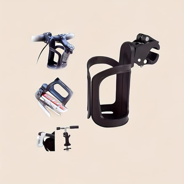1 stk 2-i-1 multifunksjonell ultrakonvenient ABS golfbil koppholder telefonfeste, golftilbehør, gave til golfspiller [YJD] Black Plastic