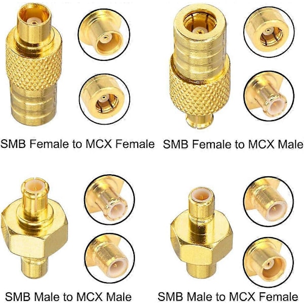 Bilantenne Adapter SMB til MCX Kit (4 stk.) [YJD]