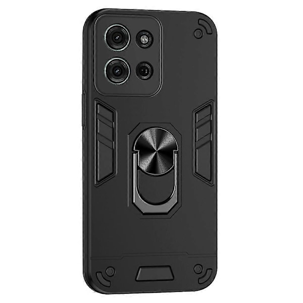 Til Motorola Moto G75 5G Cover PC TPU Stødsikkert Telefon Cover med Ringholder - Grøn[HK] Multicolor Black